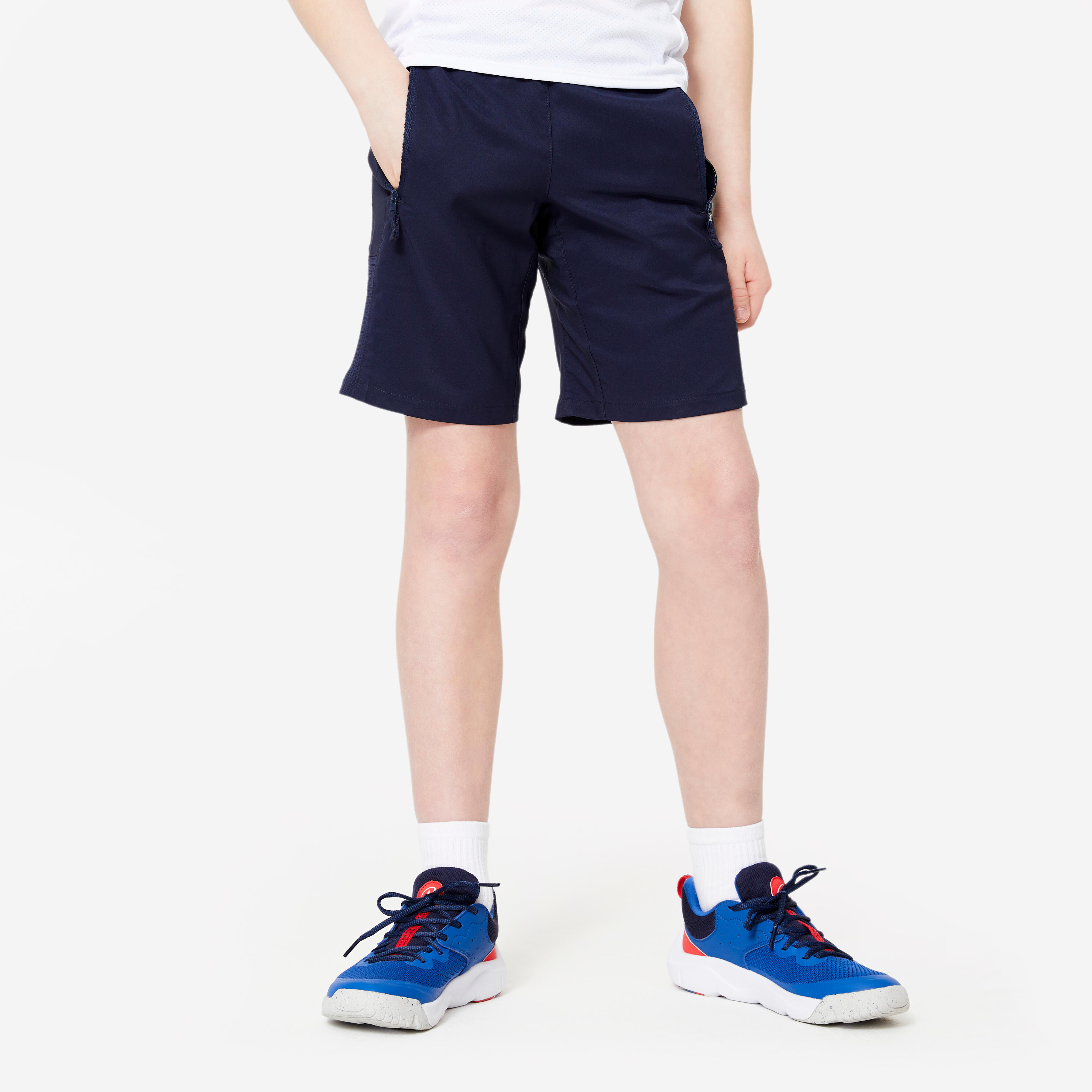Decathlon | Pantaloncini bambino ginnastica W 500 regular fit traspiranti blu |  Decathlon