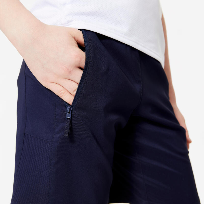 Pantaloncini bambino ginnastica W 500 regular fit traspiranti blu