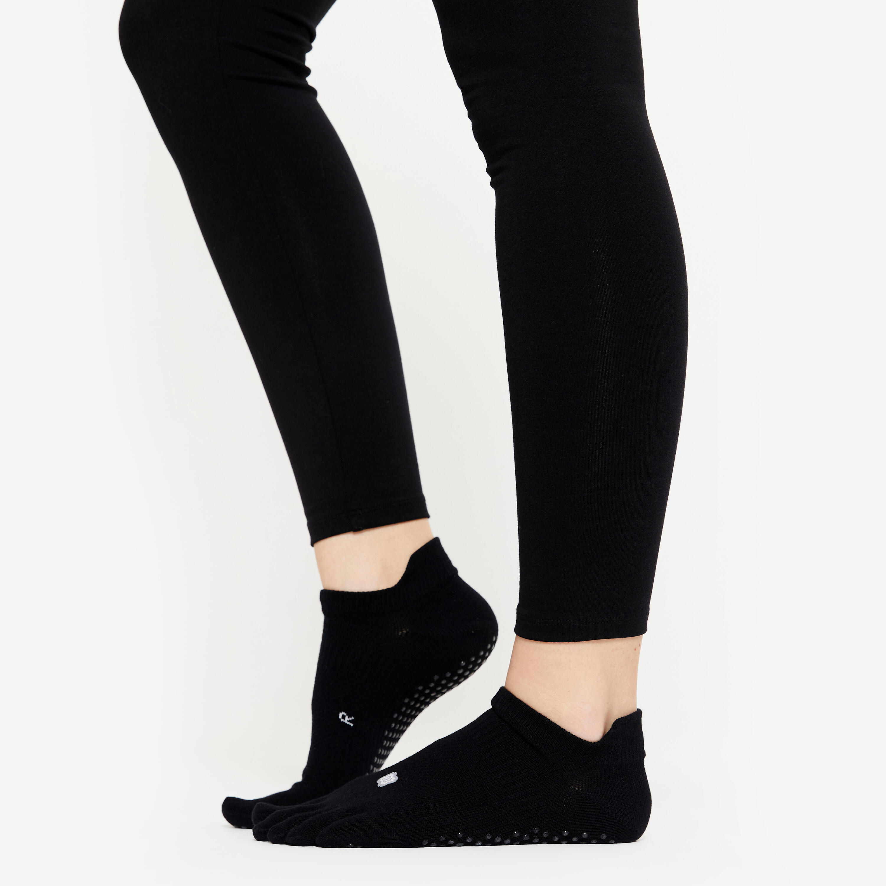 CHAUSSETTES YOGA 5 DOIGTS ANTIDERAPANTES NOIR 3/3