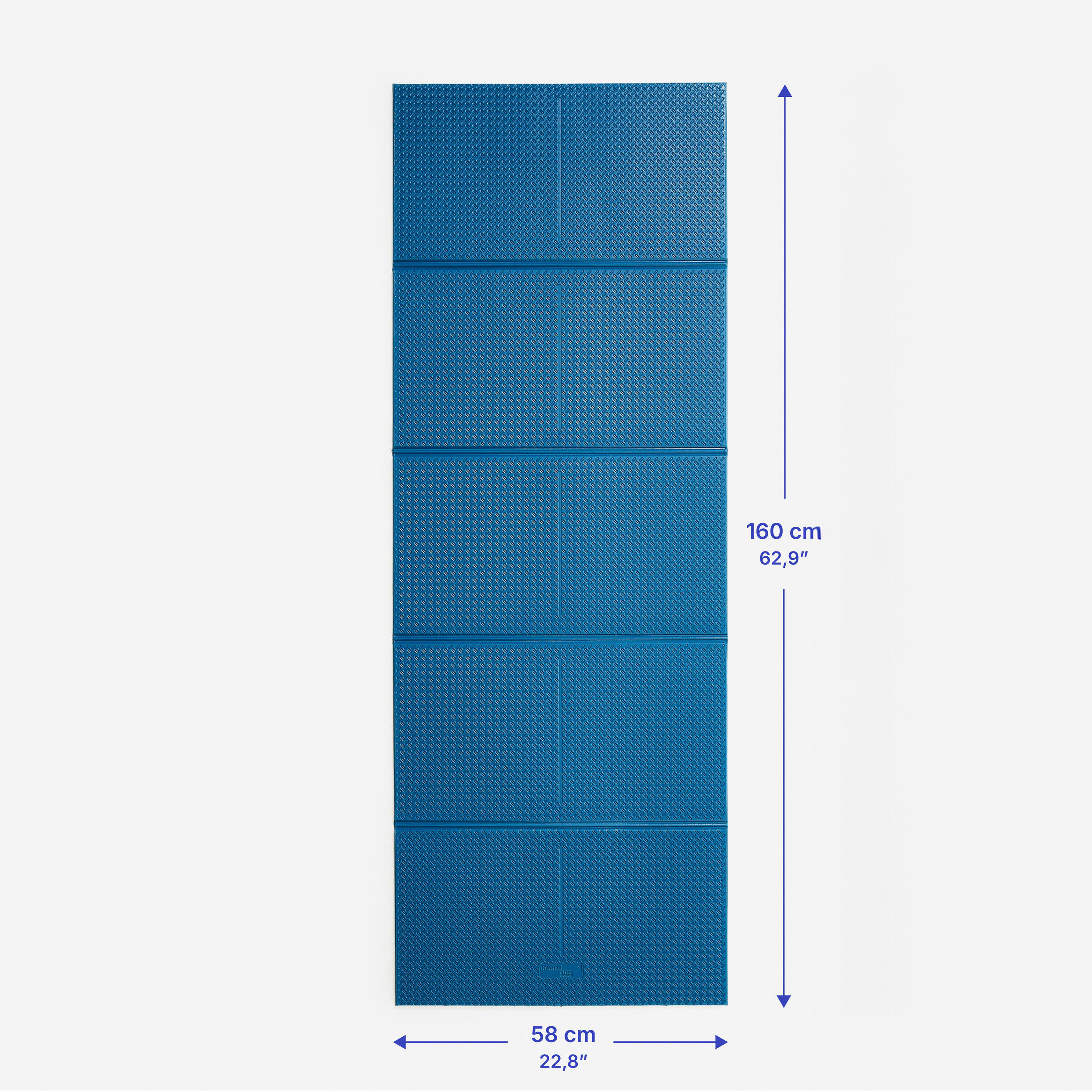 Tapete dobrável de ginástica e pilates 160 cm x 58 cm x 7 mm 100 azul