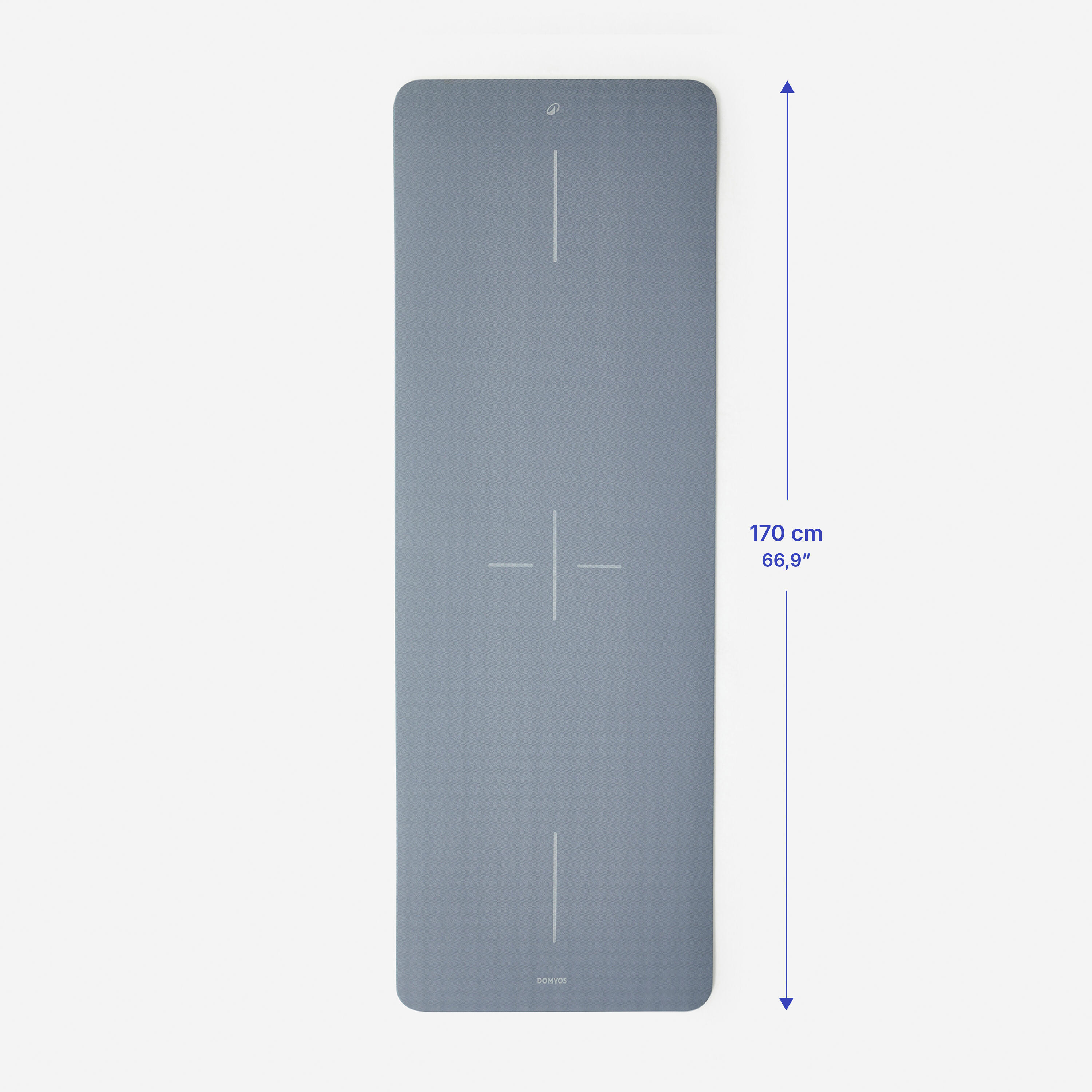Tapete de fitness espesso 170 cm x 58 cm x 8 mm cinzento