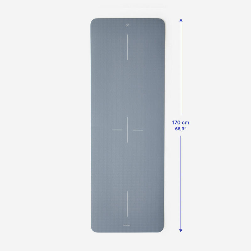 Tapis de fitness résistant et adhérent épaisseur 8 mm, gris
