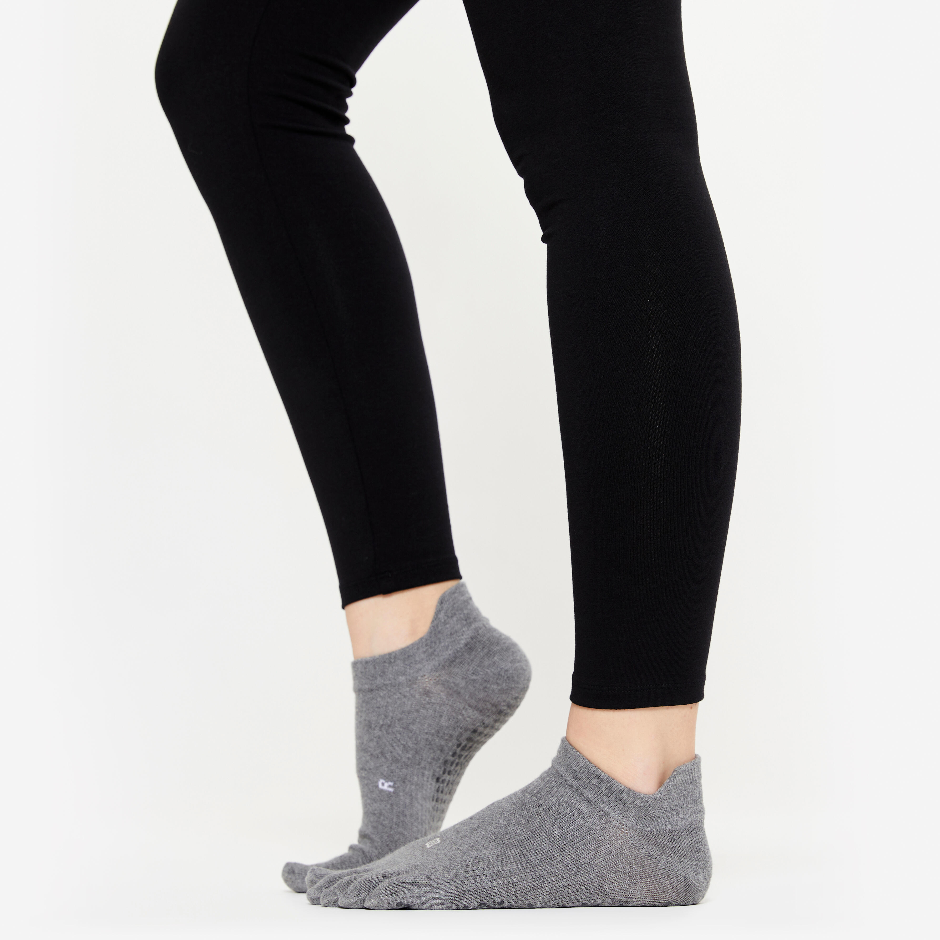 Yoga Non-Slip Toe Socks - Grey - KIMJALY