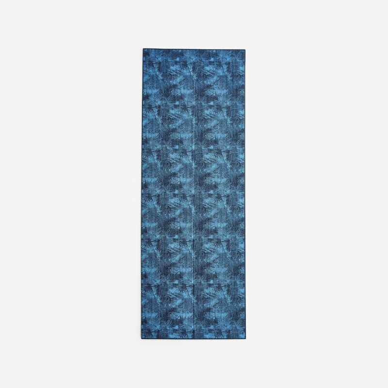 Gentle Yoga Comfort Mat 173 cm ⨯ 61 cm ⨯ 8 mm - Dark Blue Palms