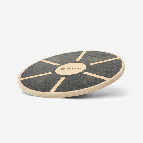 Planche d'équilibre de fitness en bois, noir