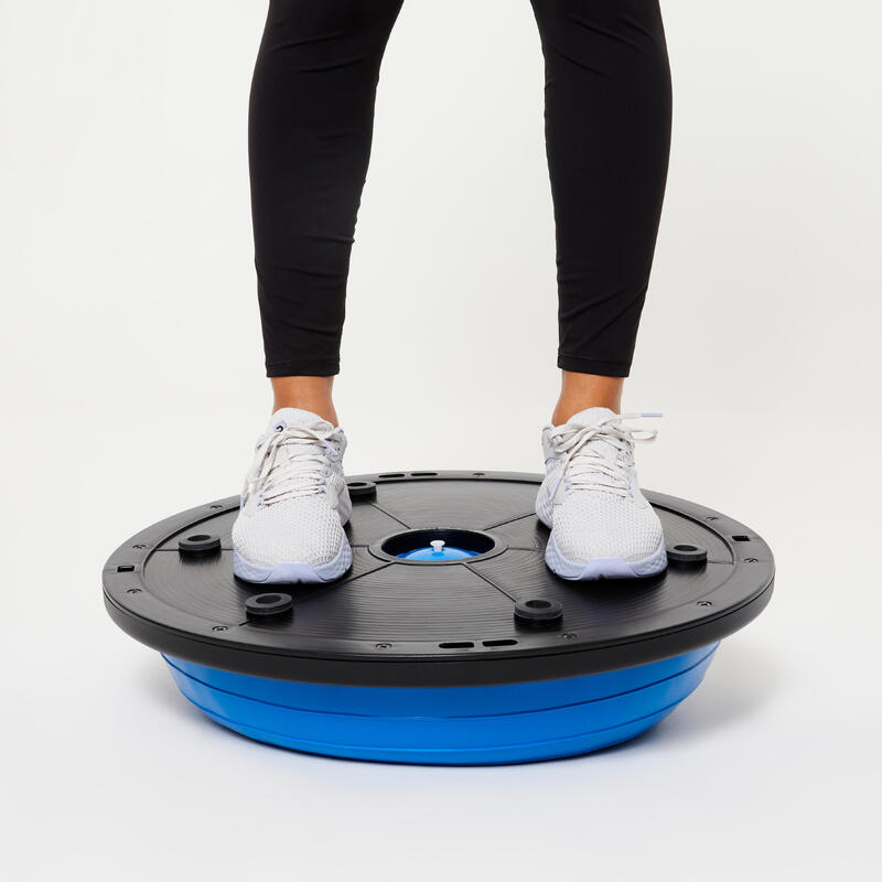 OMKEERBARE BALANSTRAINER VOOR FITNESS + ELASTIEK BLAUW