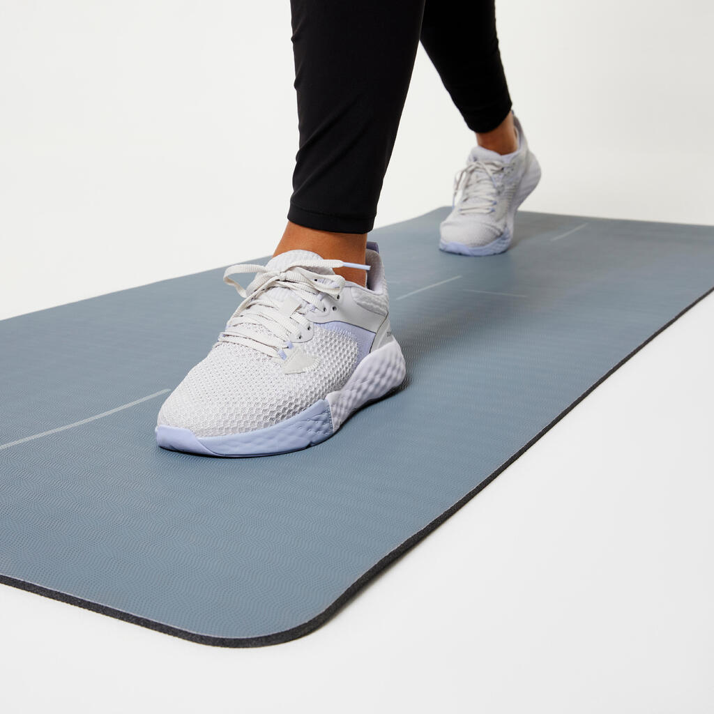 Tapis de fitness résistant et adhérent épaisseur 8 mm, vert sauge