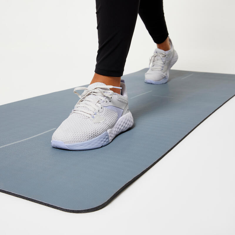 Tapis de fitness résistant et adhérent épaisseur 8 mm, gris