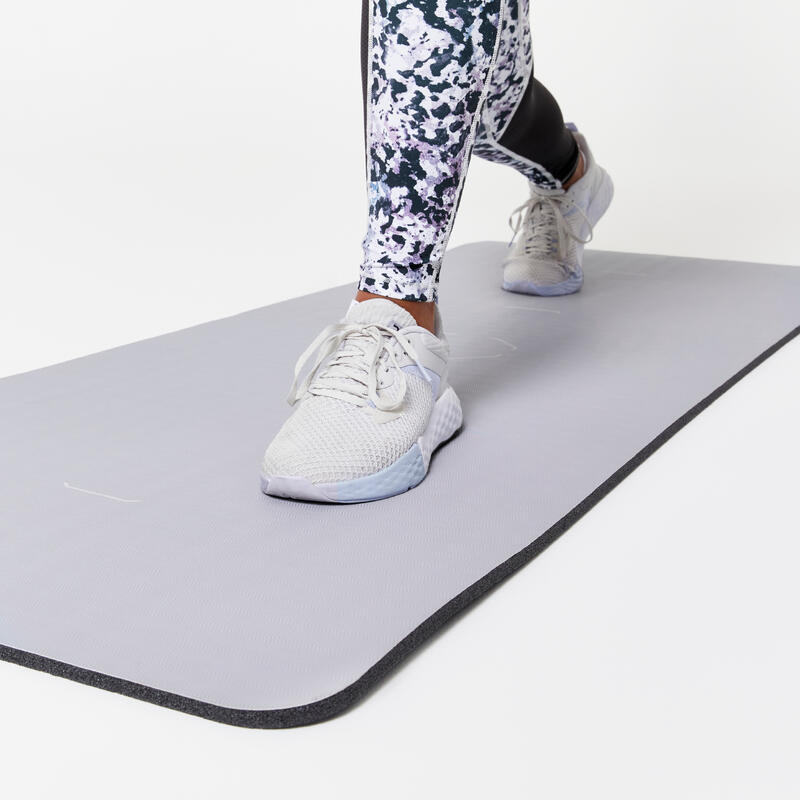Tapis de fitness résistant épaisseur 10 mm, gris clair