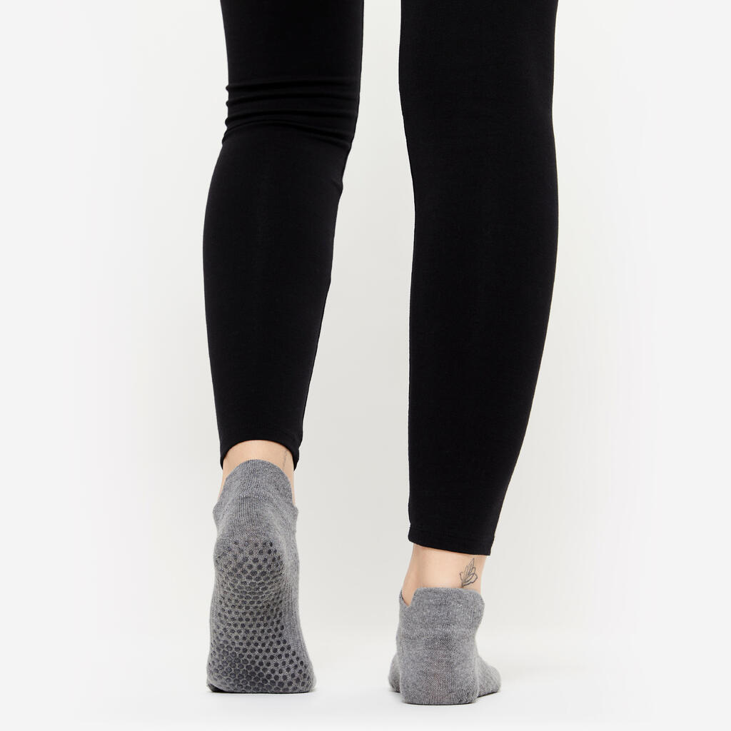 CALCETINES YOGA GRIS JASPEADO 5 DEDOS ANTIDESLIZANTES