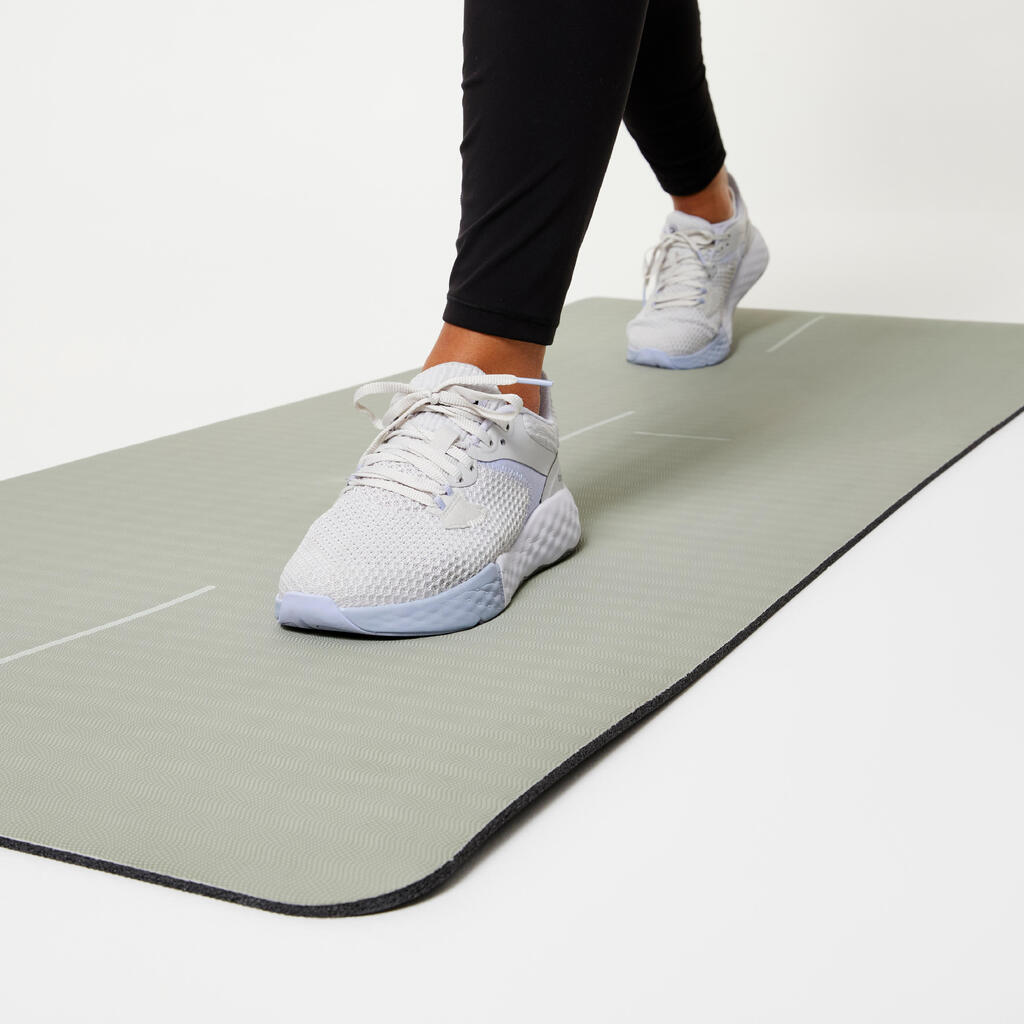 Tapis de fitness résistant et adhérent épaisseur 8 mm, vert sauge