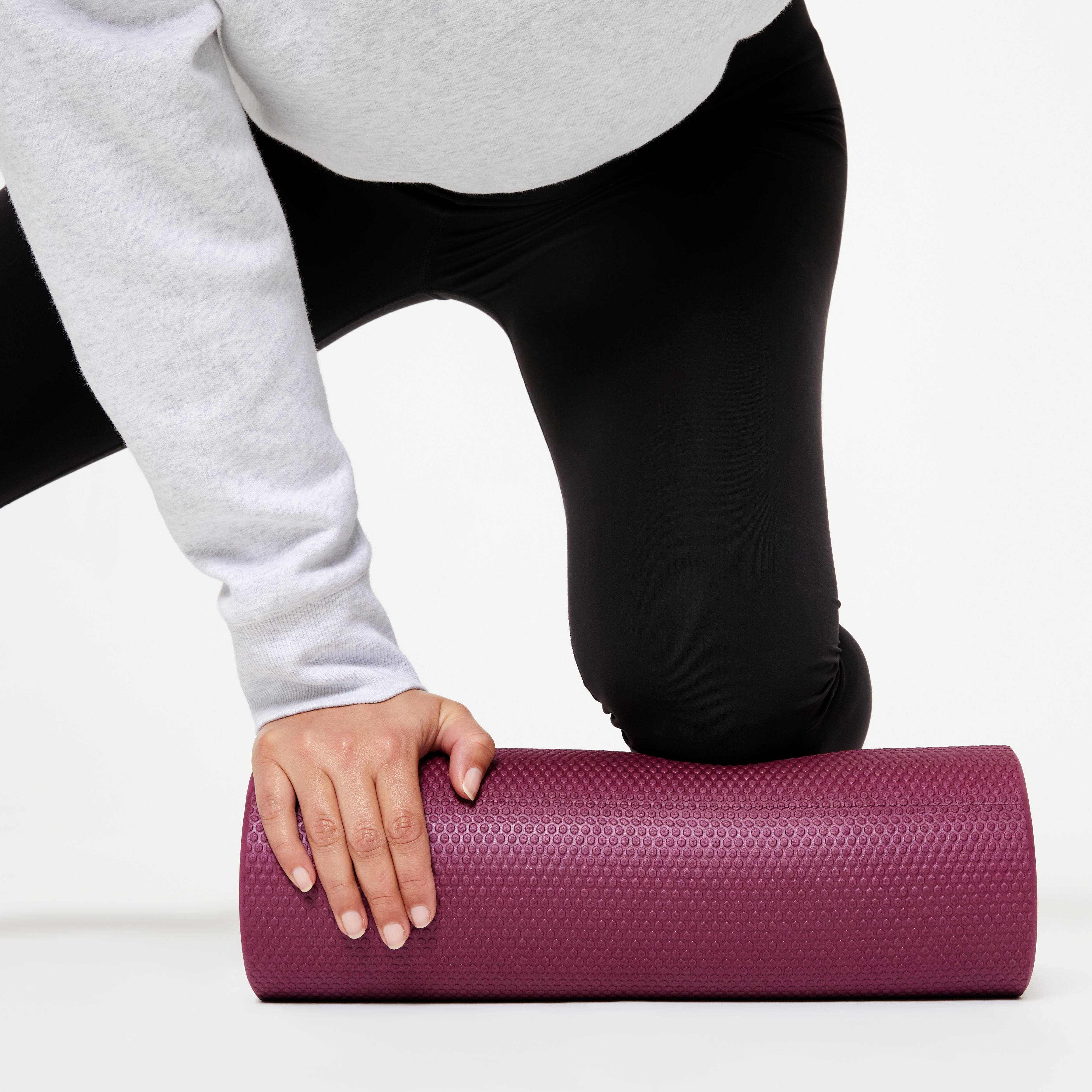 Foam roller mini - lunghezza 38 cm / diametro 13 cm - fitness - viola