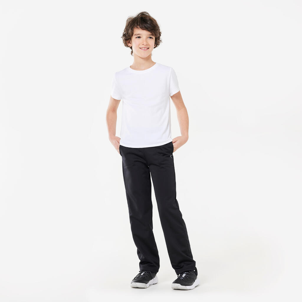 Kids' Warm Breathable Synthetic Jogging Bottoms - Black