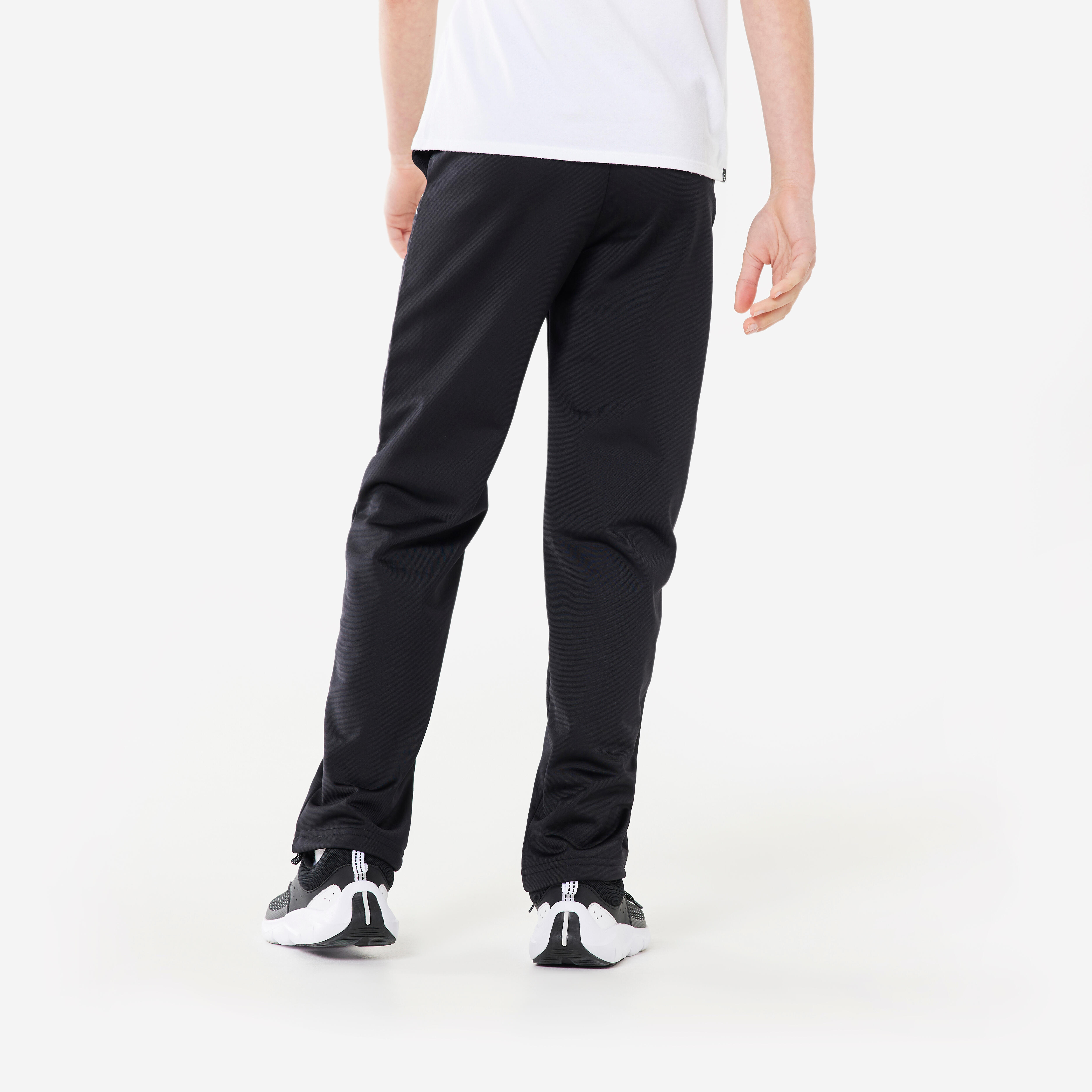 Kids Warm Breathable Synthetic Jogging Bottoms Black DOMYOS Decathlon