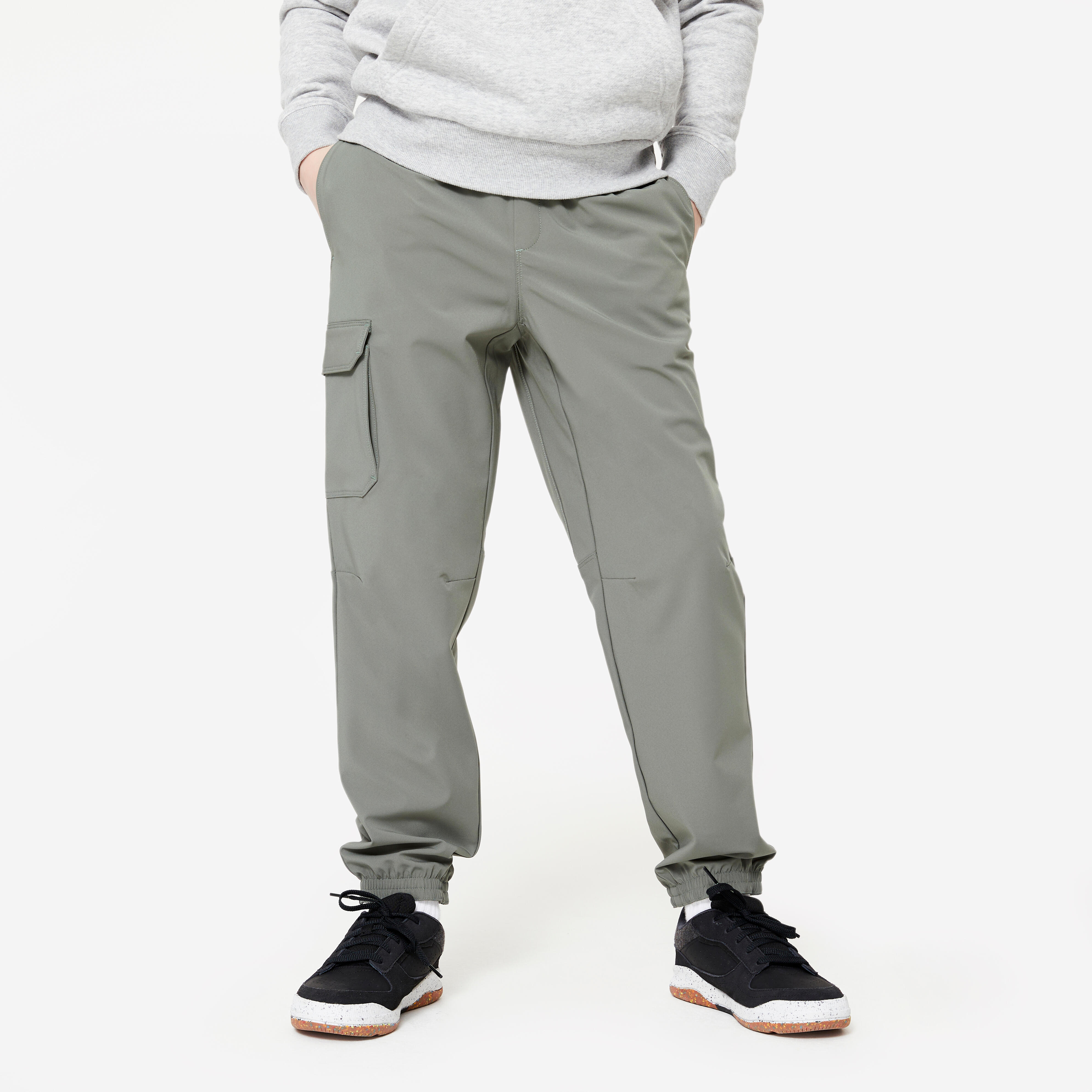 decathlon Kids' Unisex Cargo Jogging Bottoms - Green-picture-10