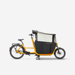 Velo cargo electrique biporteur famille f900e jaune