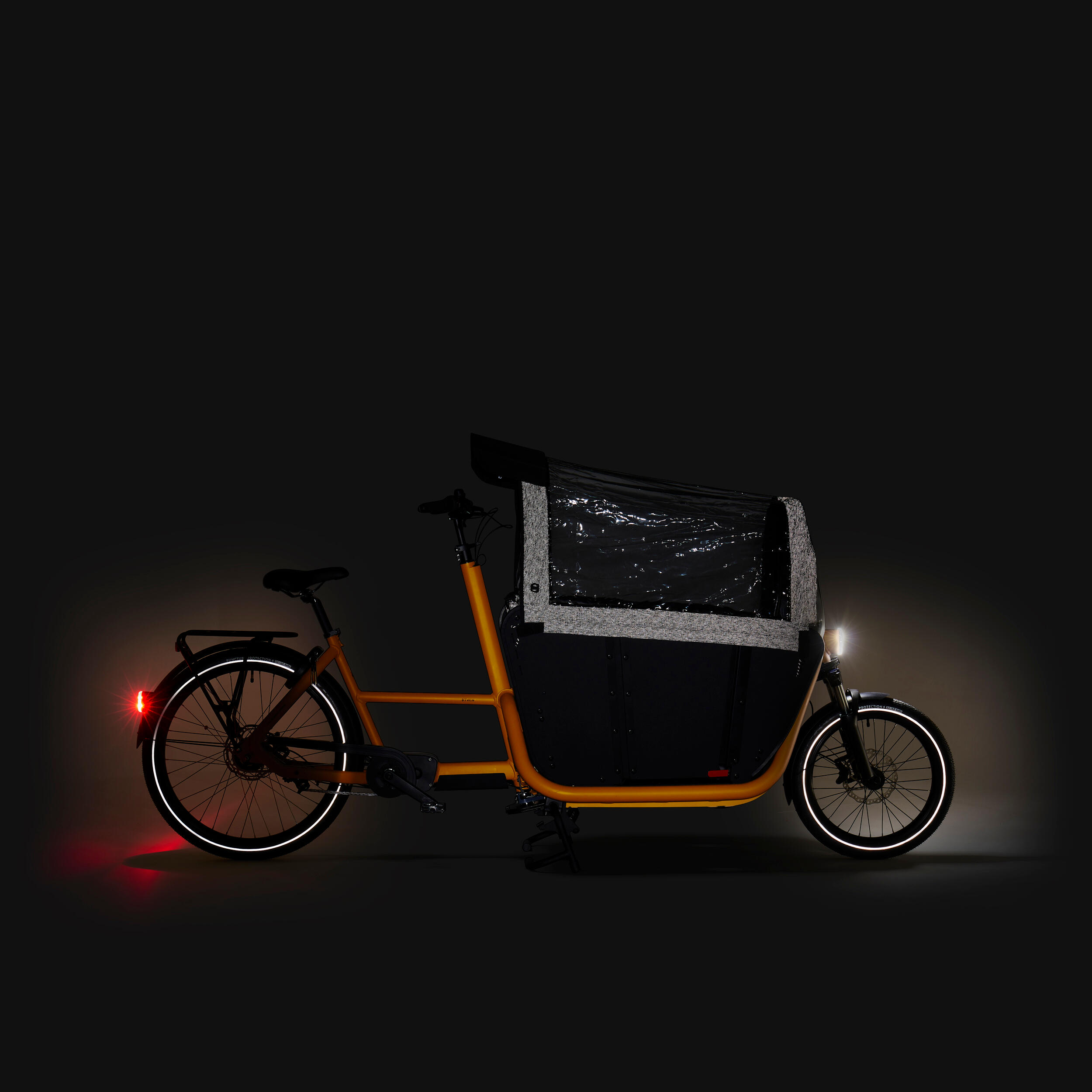 BTWIN Nákladný elektrobicykel Family F900E žltý bez · záber 12