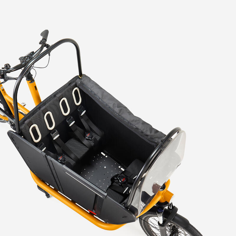 BICICLETĂ ELECTRICĂ CARGO 2 LOCURI FAMILIE F900E GALBEN