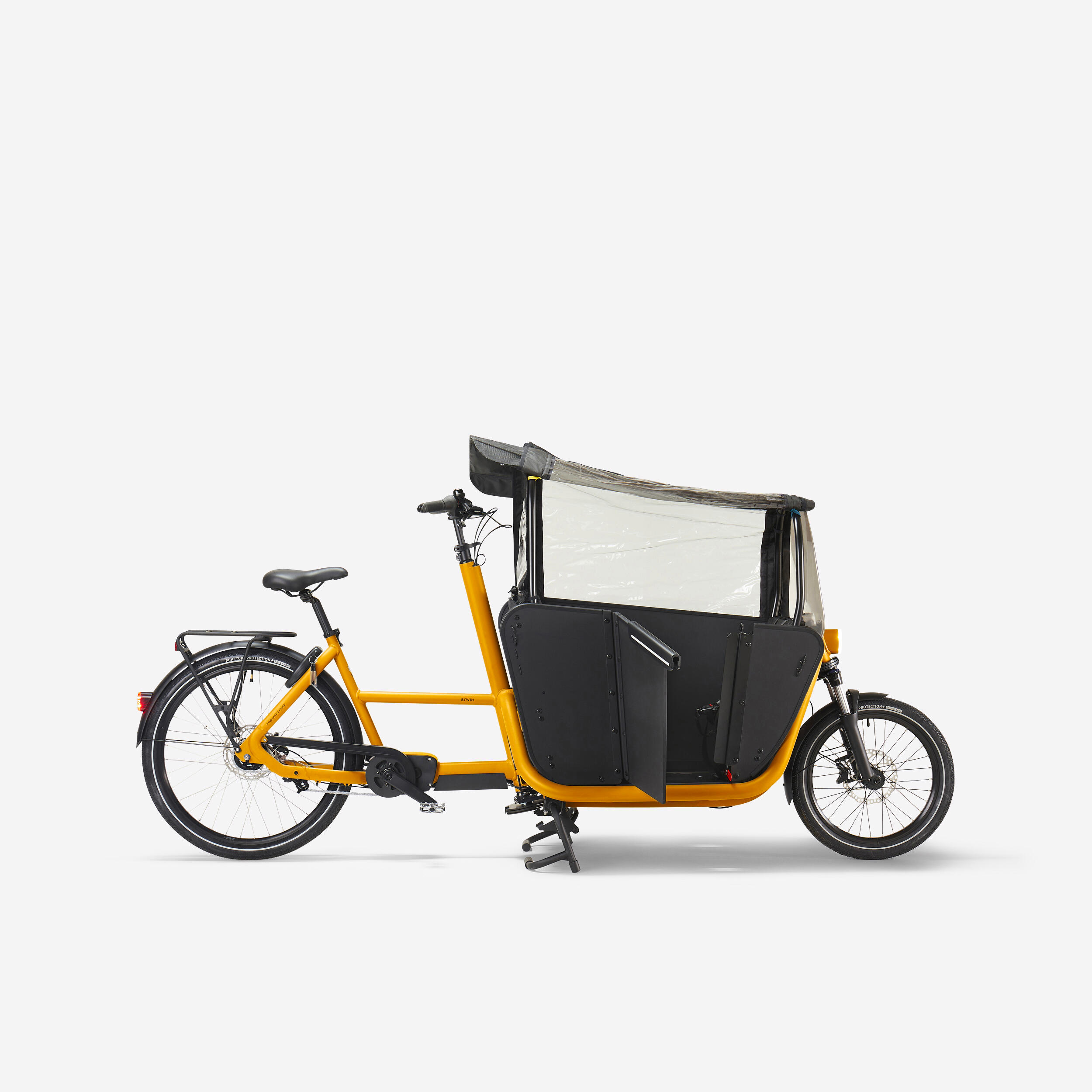 Velo cargo electrique biporteur famille f900e jaune