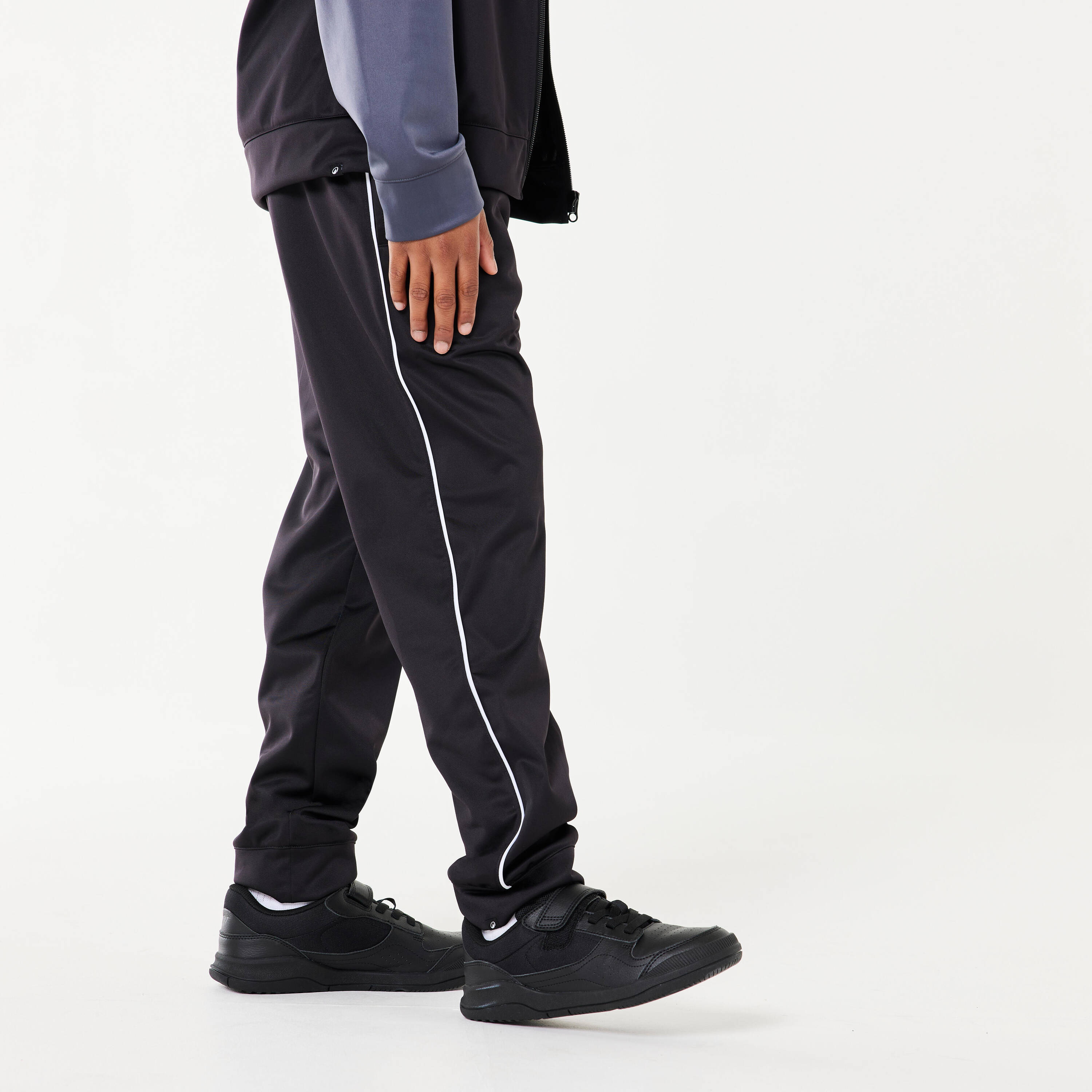 Kids' Tracksuit Bottoms - Black/White -  2