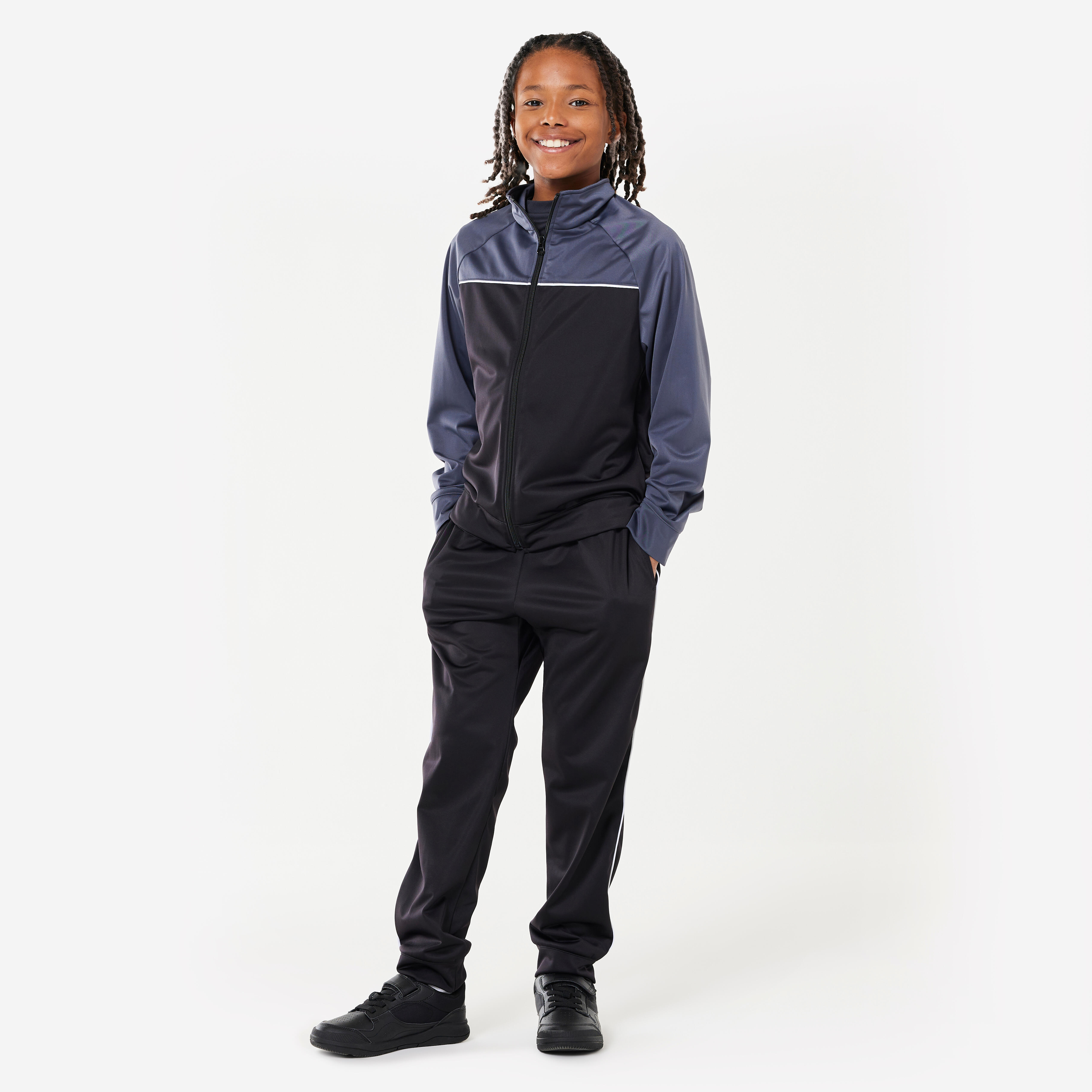 Pantalon Rayé Enfant 5-6 Ans - Taille élastique, Coton/polyester, Bleu Clair, Confortable Pour Quotidien, Sport