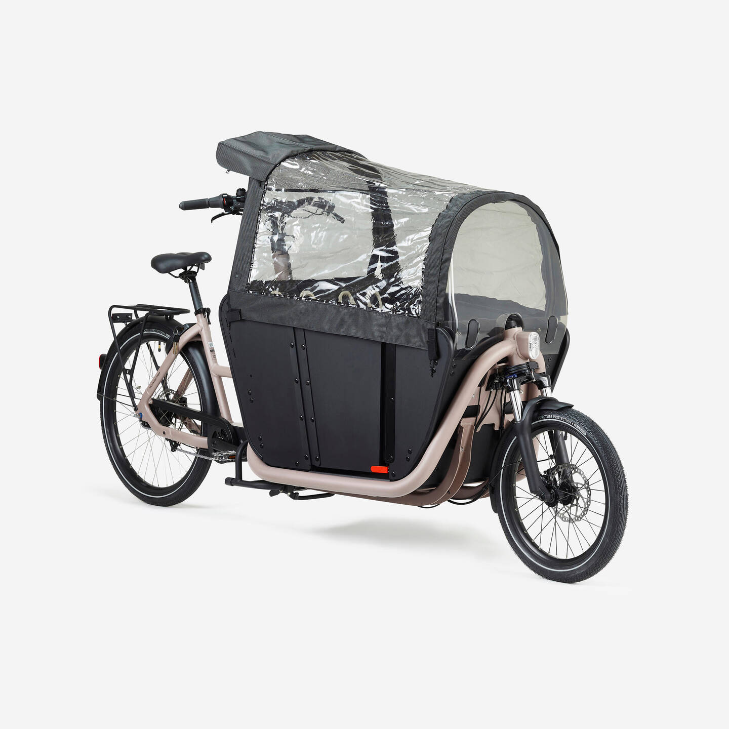 DECATHLON B'TWIN E-Lastenrad Long John F900E Family Regenverdeck