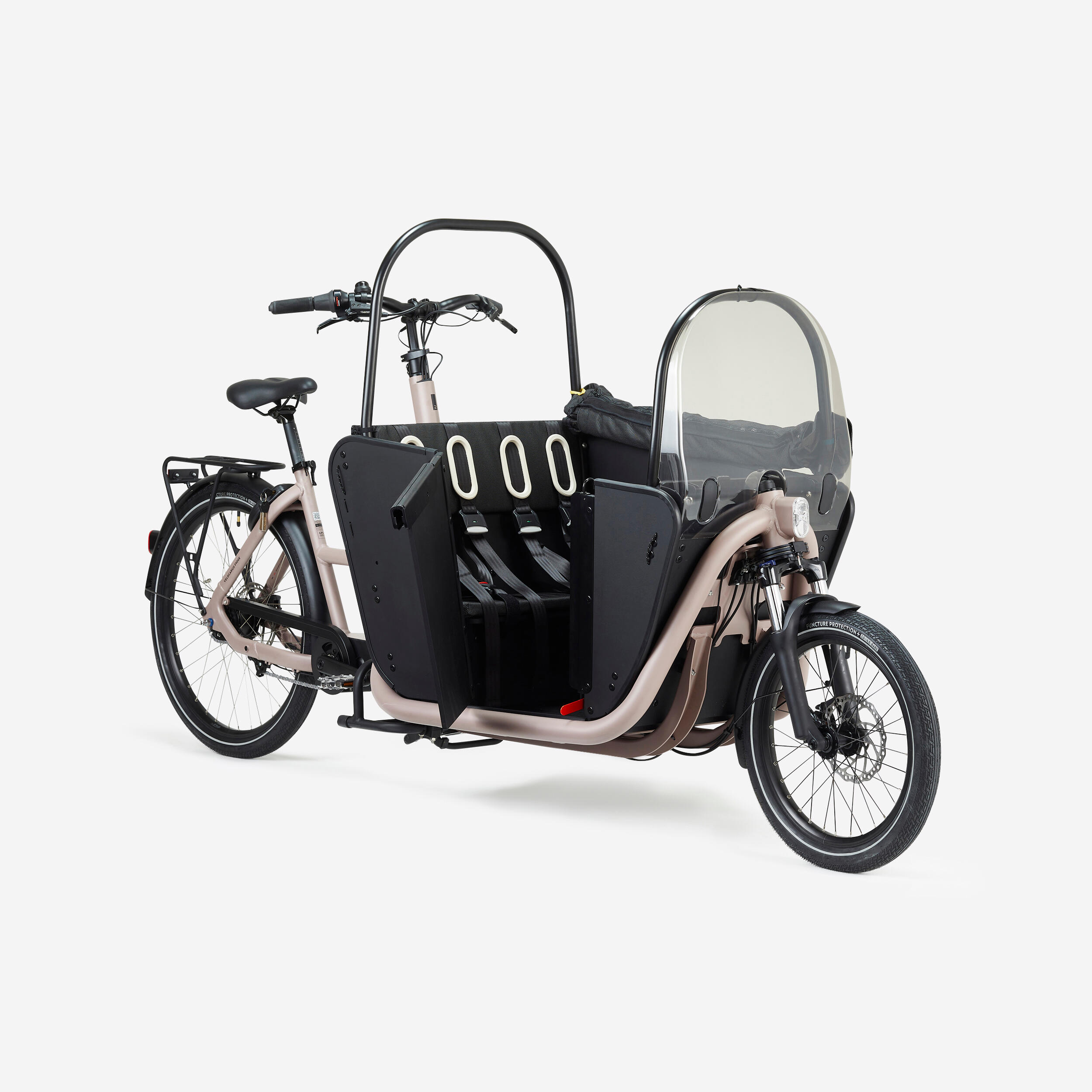 E-Lastenfahrrad Cargo Bike Long John F900E Family taupe  48/52