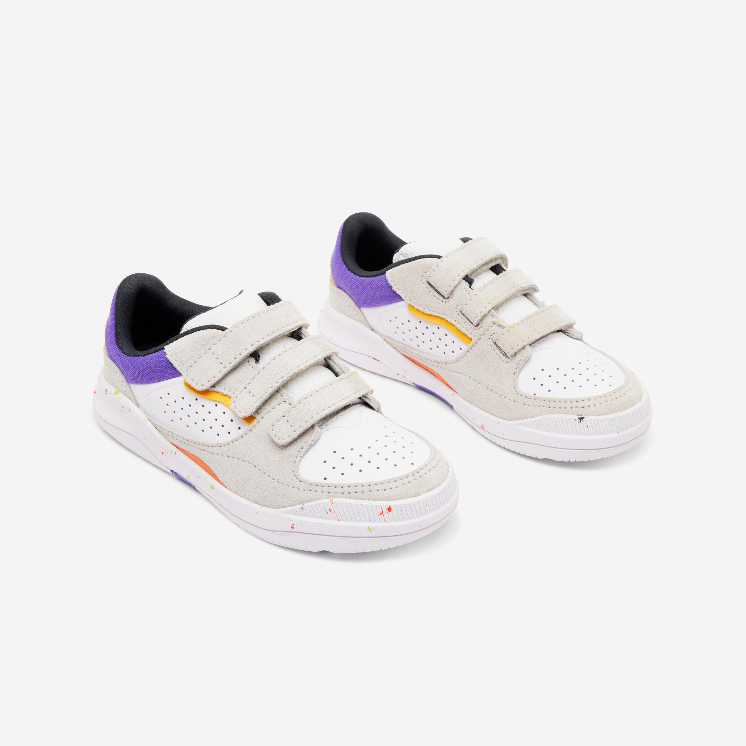 Scarpe da ginnastica bambino PLAYVENTURE CITY in cuoio con strap lilla 2/7
