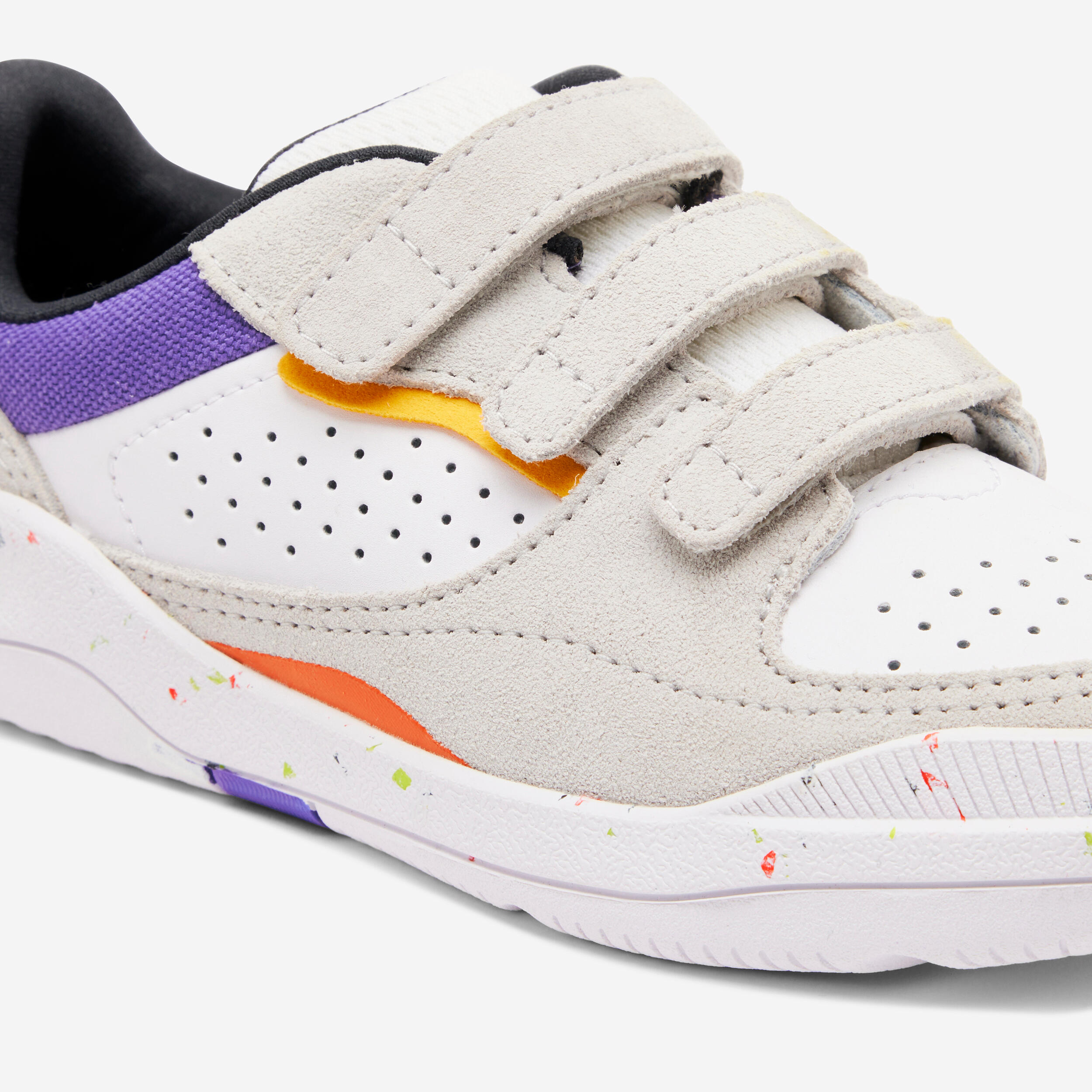 Scarpe da ginnastica bambino PLAYVENTURE CITY in cuoio con strap lilla 3/7