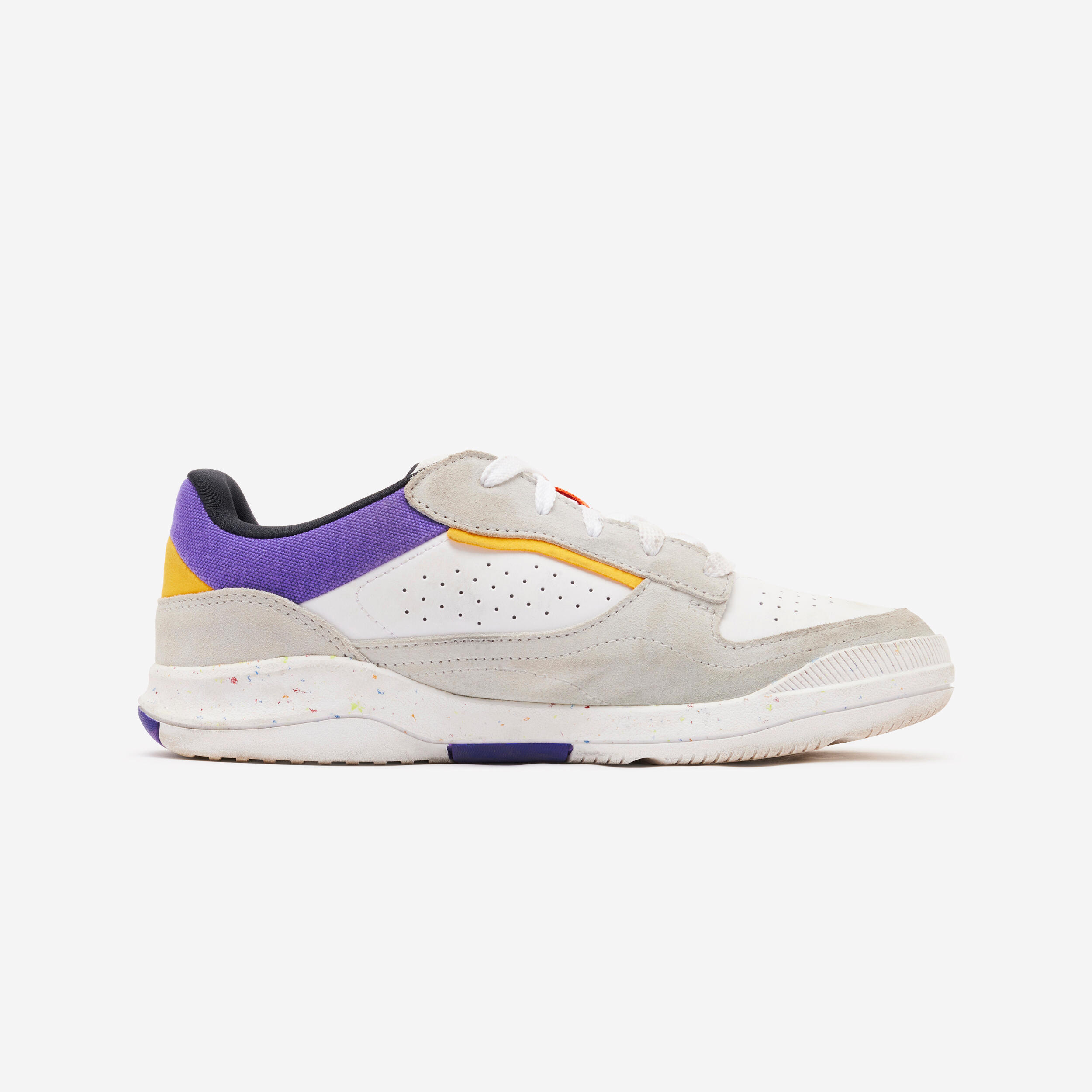 Scarpe da ginnastica bambino PLAYVENTURE CITY in cuoio con lacci grigie 5/7