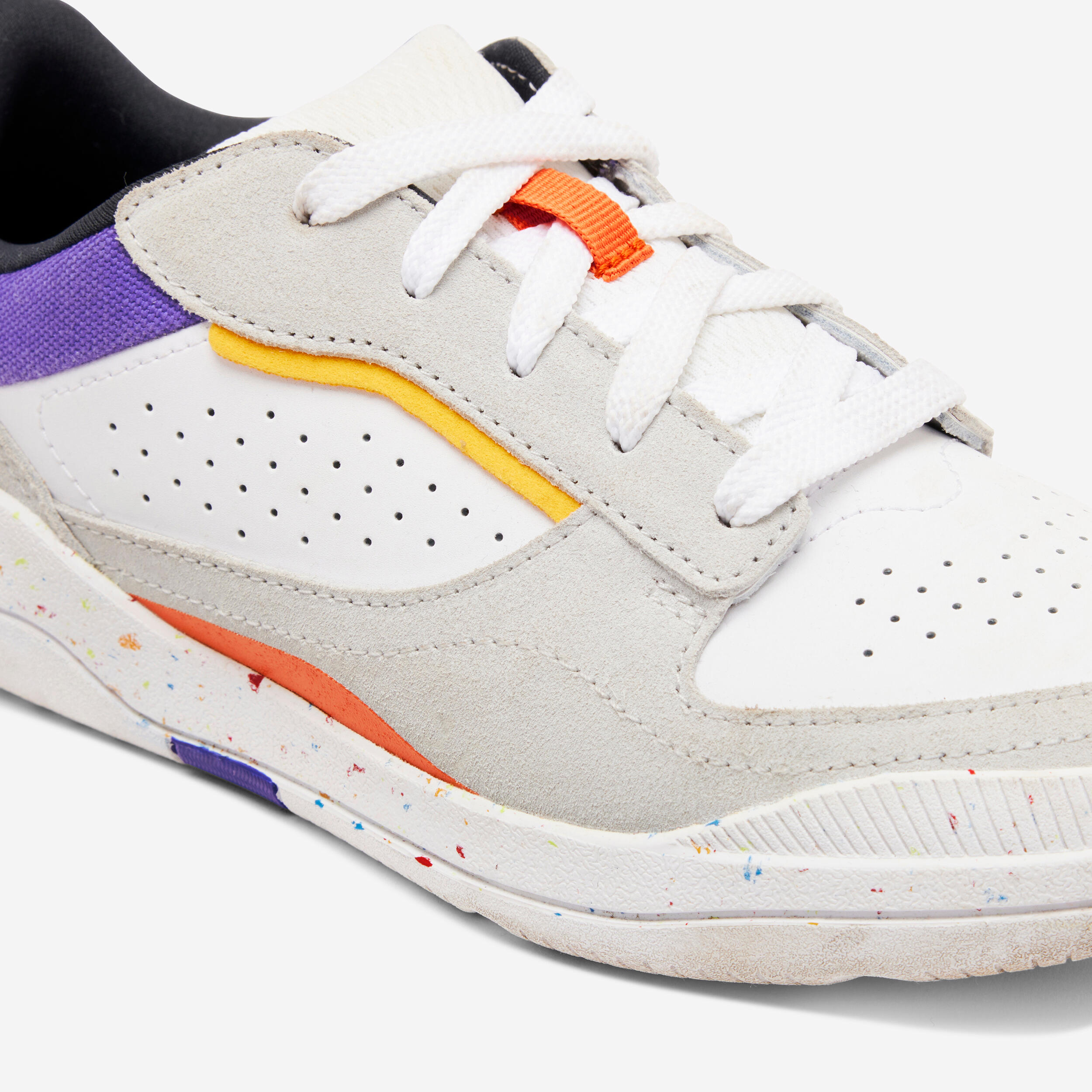 Scarpe da ginnastica bambino PLAYVENTURE CITY in cuoio con lacci grigie 3/7