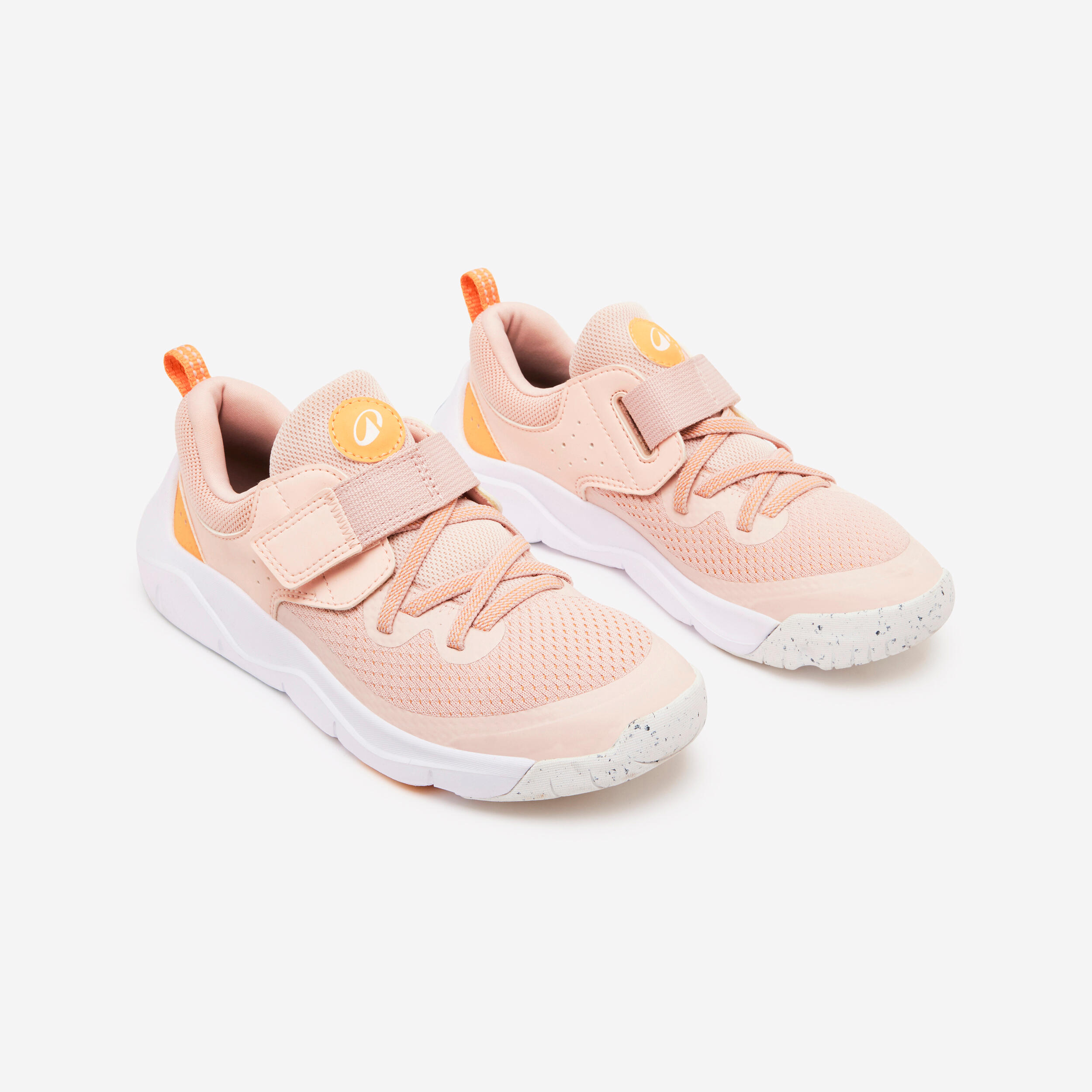 Children's shoes with scratch and pink elastic laces - PLAYFUL FAST