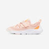 Kids' Lightweight Rip-Tab and Elasticated Laces Shoes Playful Fast - Pink