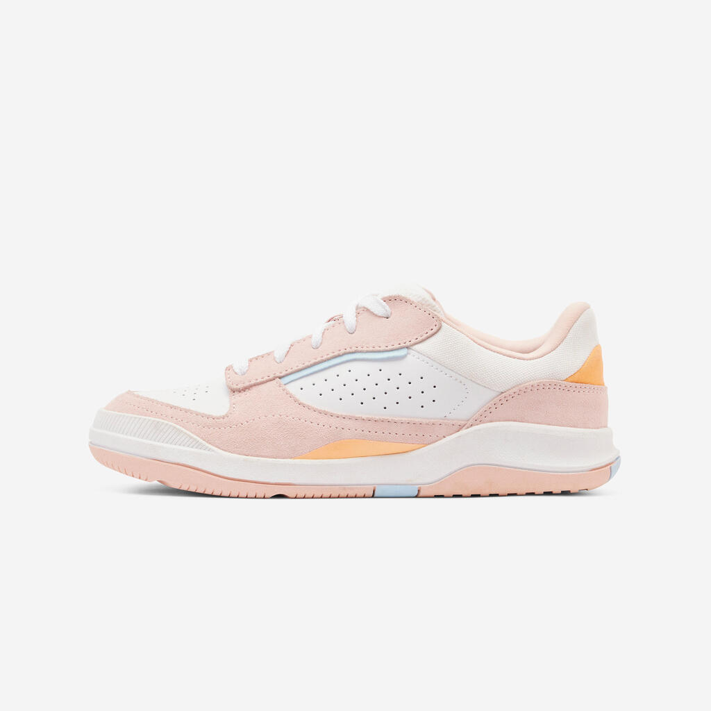 Chaussures à lacets enfant  blanche rose - playventure city