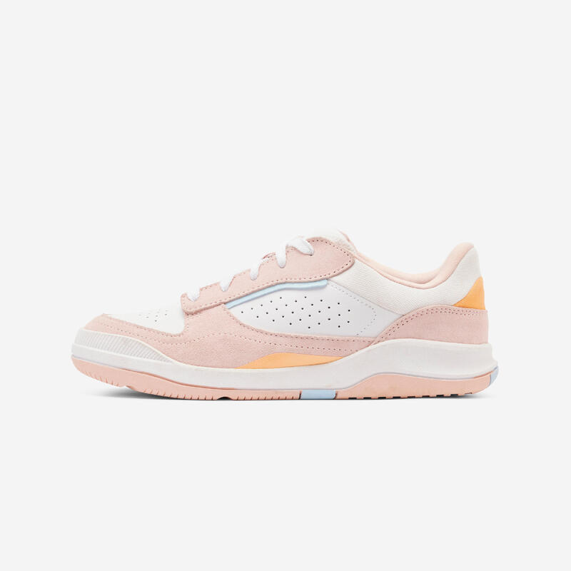 Chaussures à lacets enfant blanche rose - playventure city