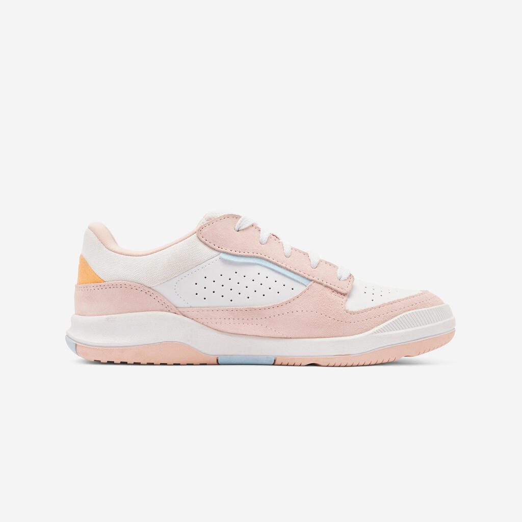 Chaussures à lacets enfant  blanche rose - playventure city