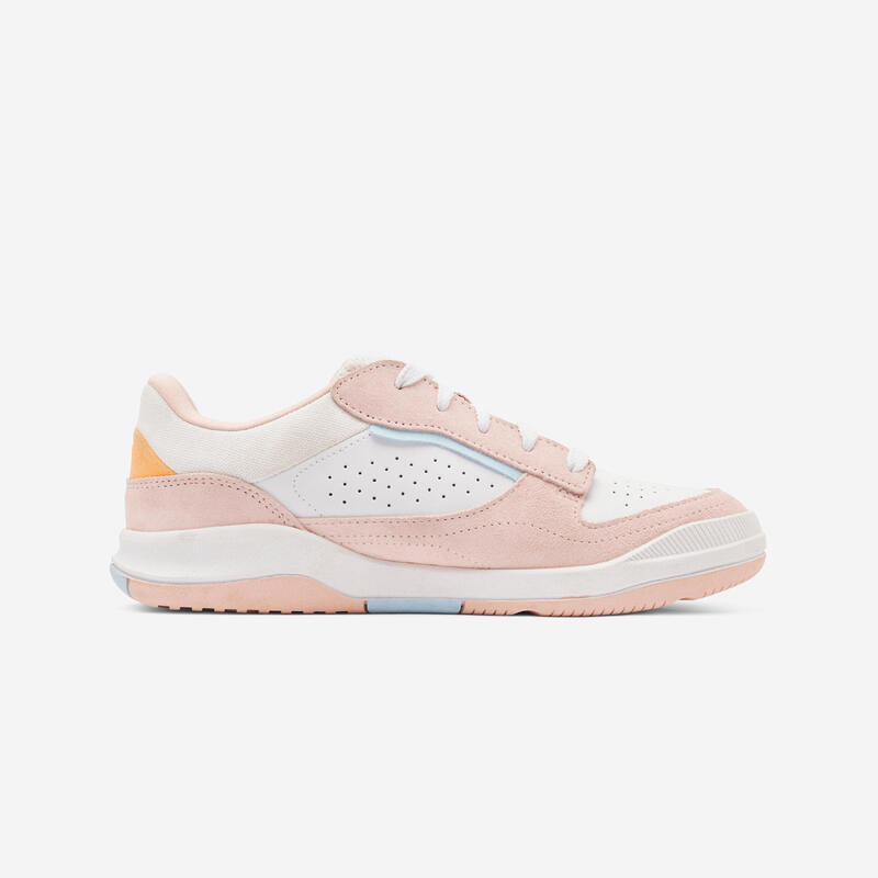 Chaussures à lacets enfant blanche rose - playventure city