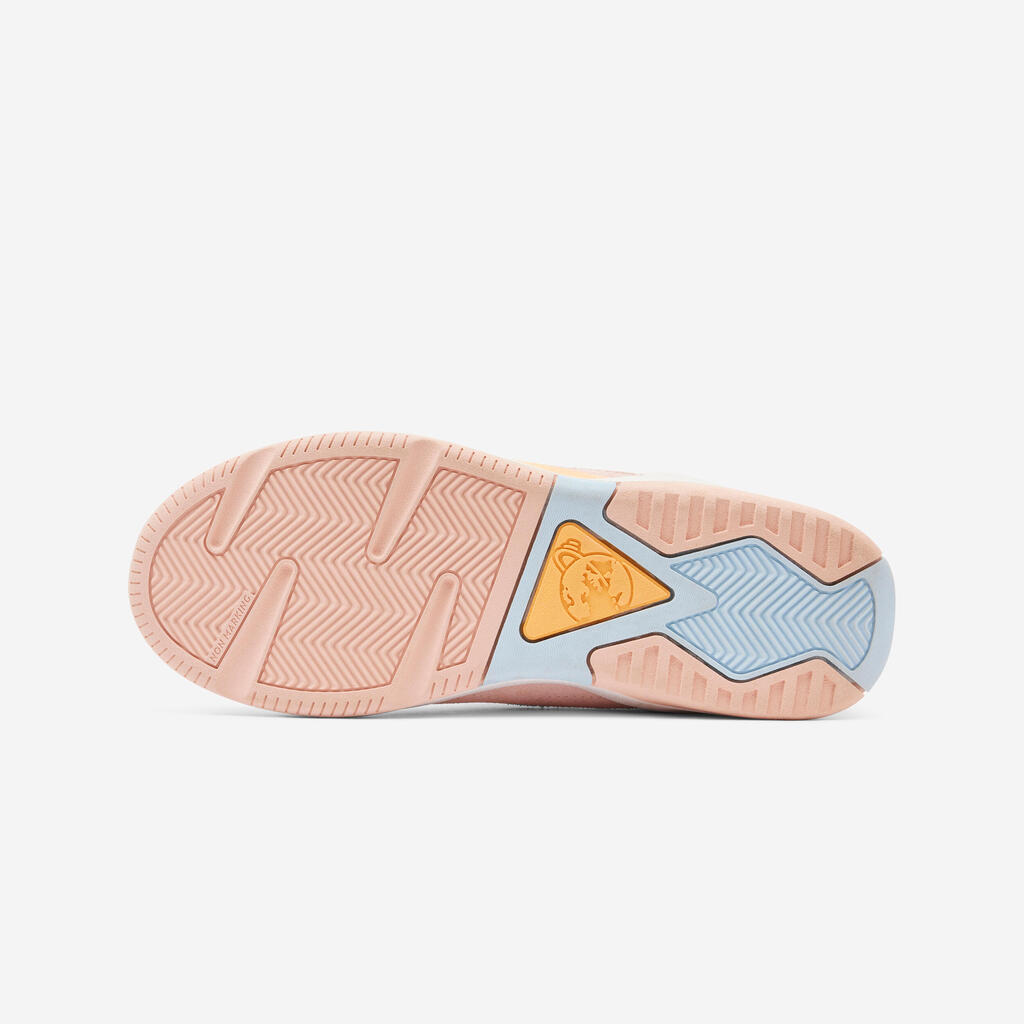 Chaussures à lacets enfant  blanche rose - playventure city