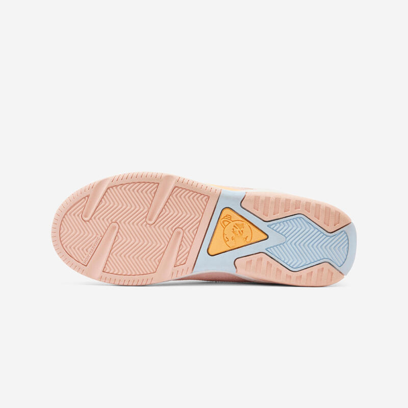 Chaussures à lacets enfant blanche rose - playventure city