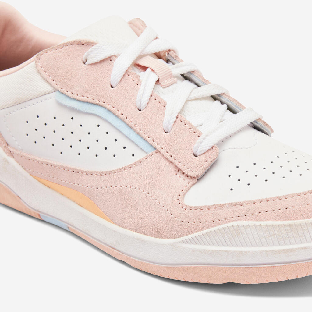 Chaussures à lacets enfant  blanche rose - playventure city