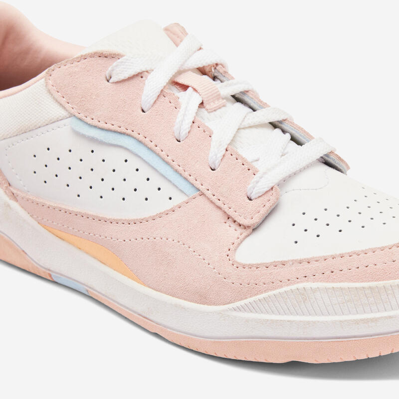 Chaussures à lacets enfant blanche rose - playventure city