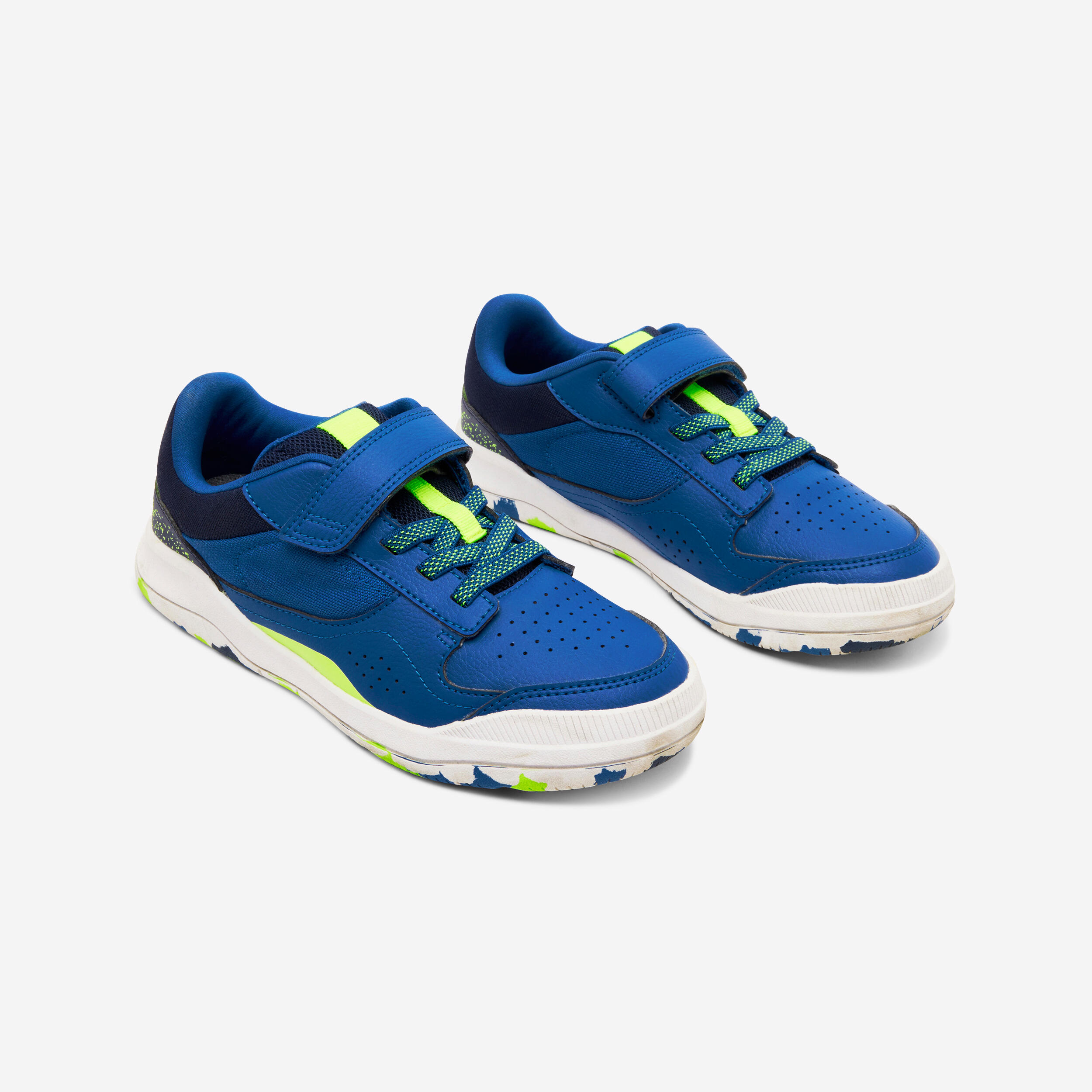 Scarpe da ginnastica bambino PLAYVENTURE YARD con strap e lacci blu fluo DECATHLON Decathlon