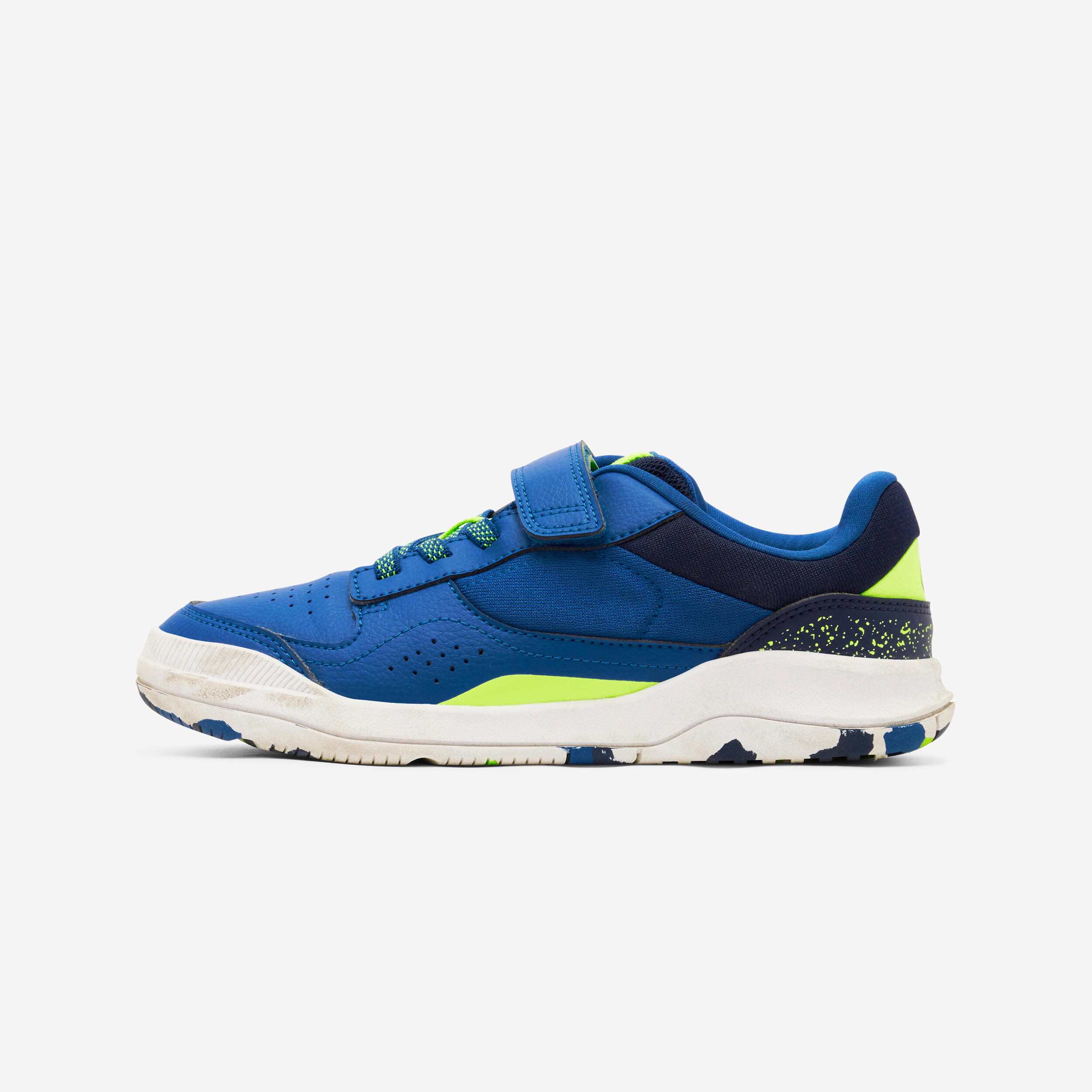 Decathlon - Chaussures Lacets Scratch Yard - Bleu Fluo - Baskets - Education Sportive Enfant - Bleu-jaune-vert - 37 - Decathlon