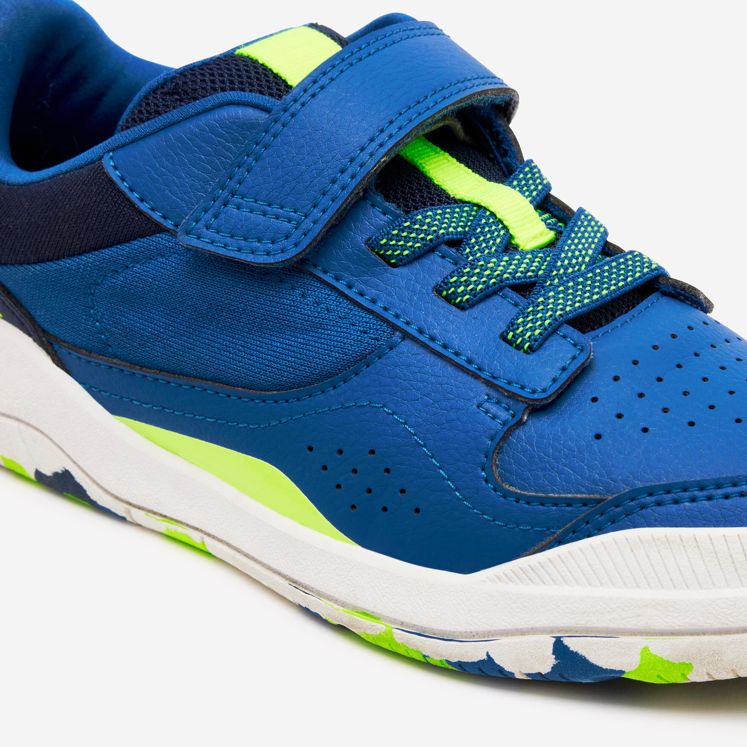 Scarpe da ginnastica bambino PLAYVENTURE YARD con strap azzurro-giallo 9/32
