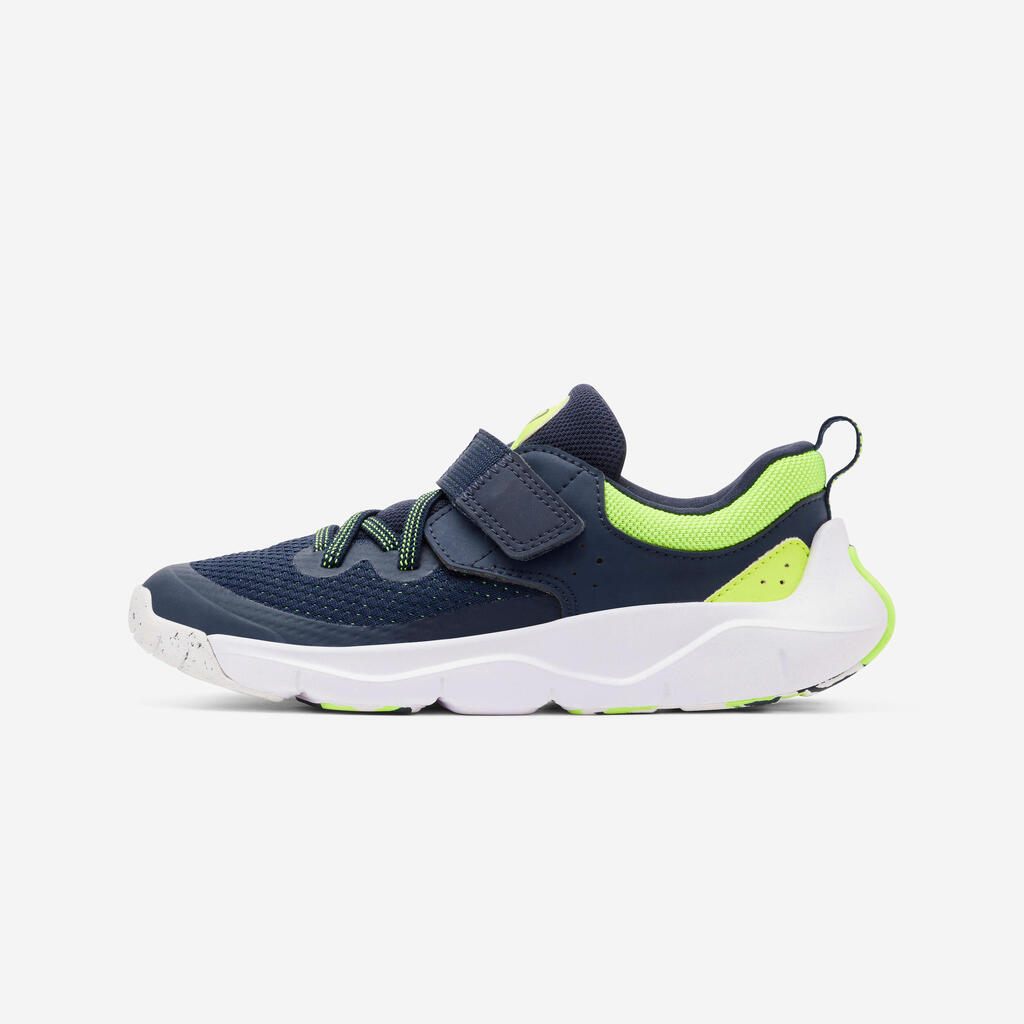 Chaussures à scratch lacets élastiques légères enfant, Playful Fast Bleu Marine