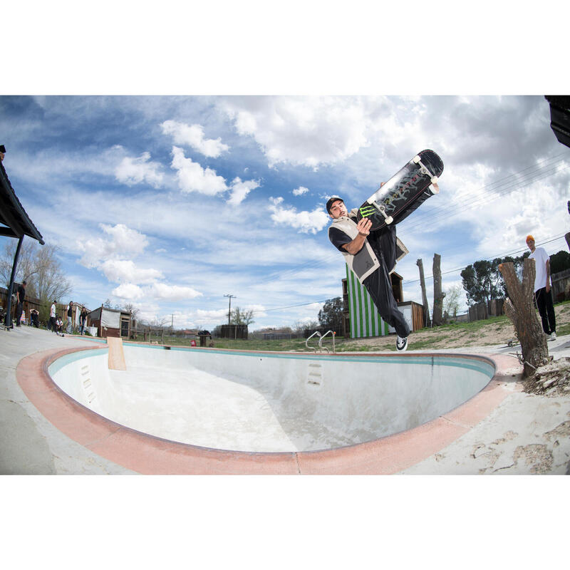 Pantalon de skate Chino Cargo DAMESTOY noir coutures blanches