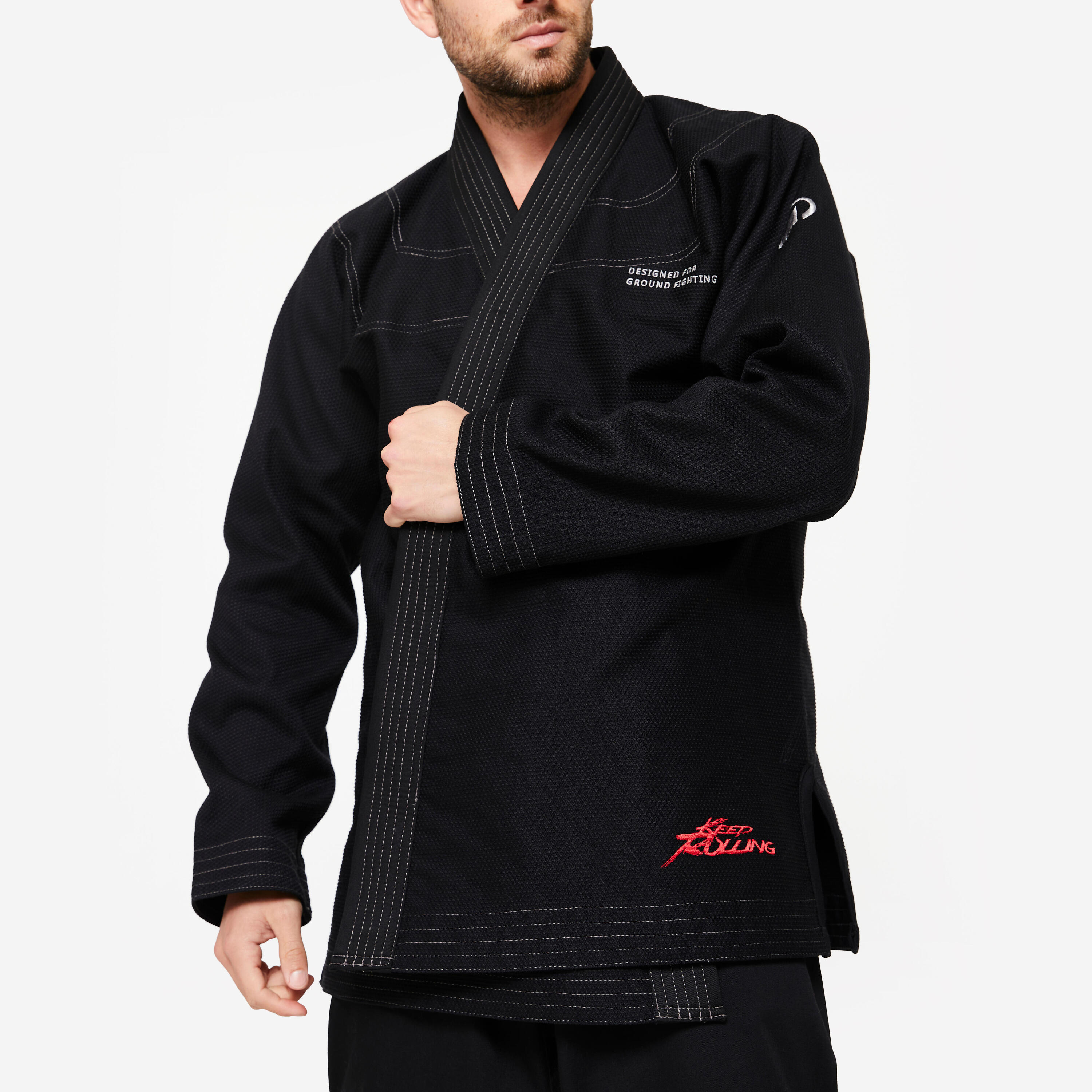 Kimono Brasilianisches Jiu-Jitsu 450 g/m² - schwarz  2/7
