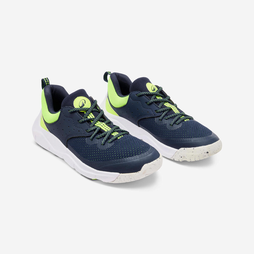 Chaussures multisport lacets légères enfant mixte, Playful Fast Bleu et jaune