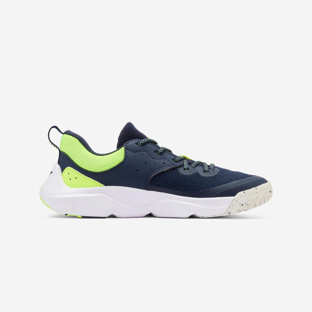 Chaussures multisport lacets légères enfant mixte, Playful Fast Bleu et jaune