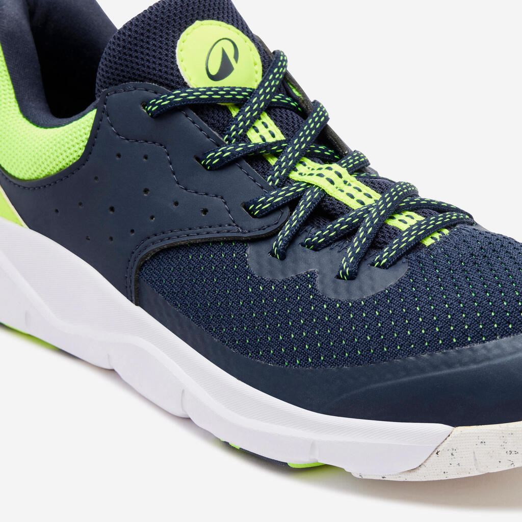 Chaussures multisport lacets légères enfant mixte, Playful Fast Bleu et jaune
